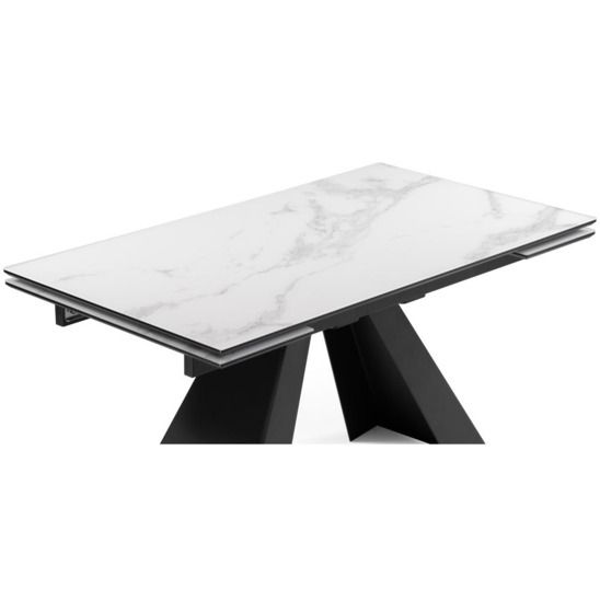 Стол Торвальд белый мрамор / черный