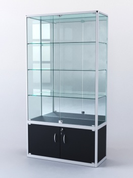 Витрина "ПРЯМОУГОЛЬНАЯ" №2-400-3 (задняя стенка - зеркало), Черный