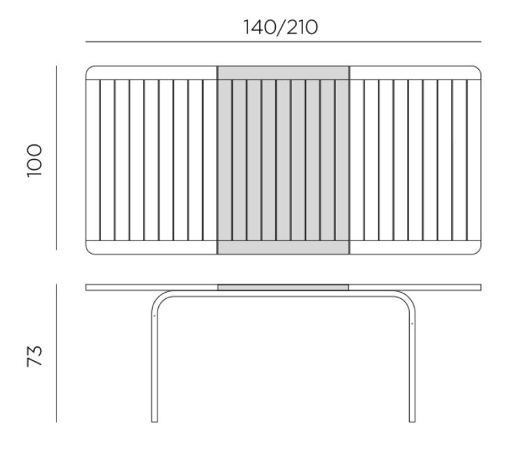 Стол пластиковый раздвижной Alloro 140 Extensible антрацит