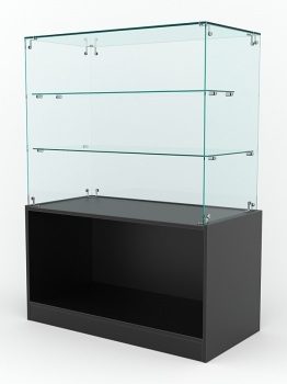 Торговый стеклянный прилавок "ИСТРА" №7 (без дверок), Черный