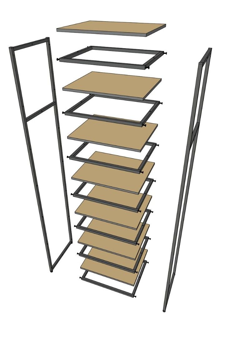 Стеллаж с семью полами A2260-21-ЧЧ 220х60х45