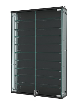 Витрина "АТРИУМ" с регулировочными полками настенная №2-2-РЕГ, Черный