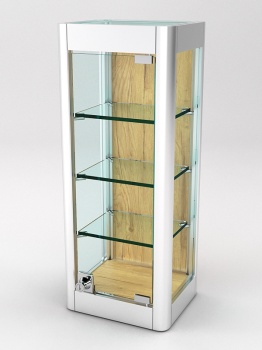 Витрина из профиля настенная "ВАЙБ ИКС" №6-3П-ДСП-170 (задняя стенка ДСП), Дуб Золотистый