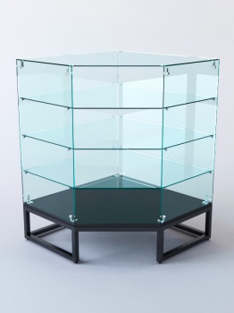 Прилавок угловой "ЛОФТ СТИЛЬ" №6 пятигранный (без дверок), Черный