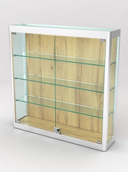 Витрина из профиля настенная "ВАЙБ ИКС" №1-3П-ДСП-170 (задняя стенка ДСП), Дуб Золотистый