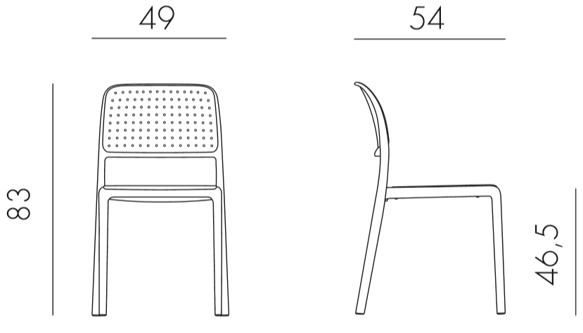 Стул пластиковый Bora Bistrot голубой