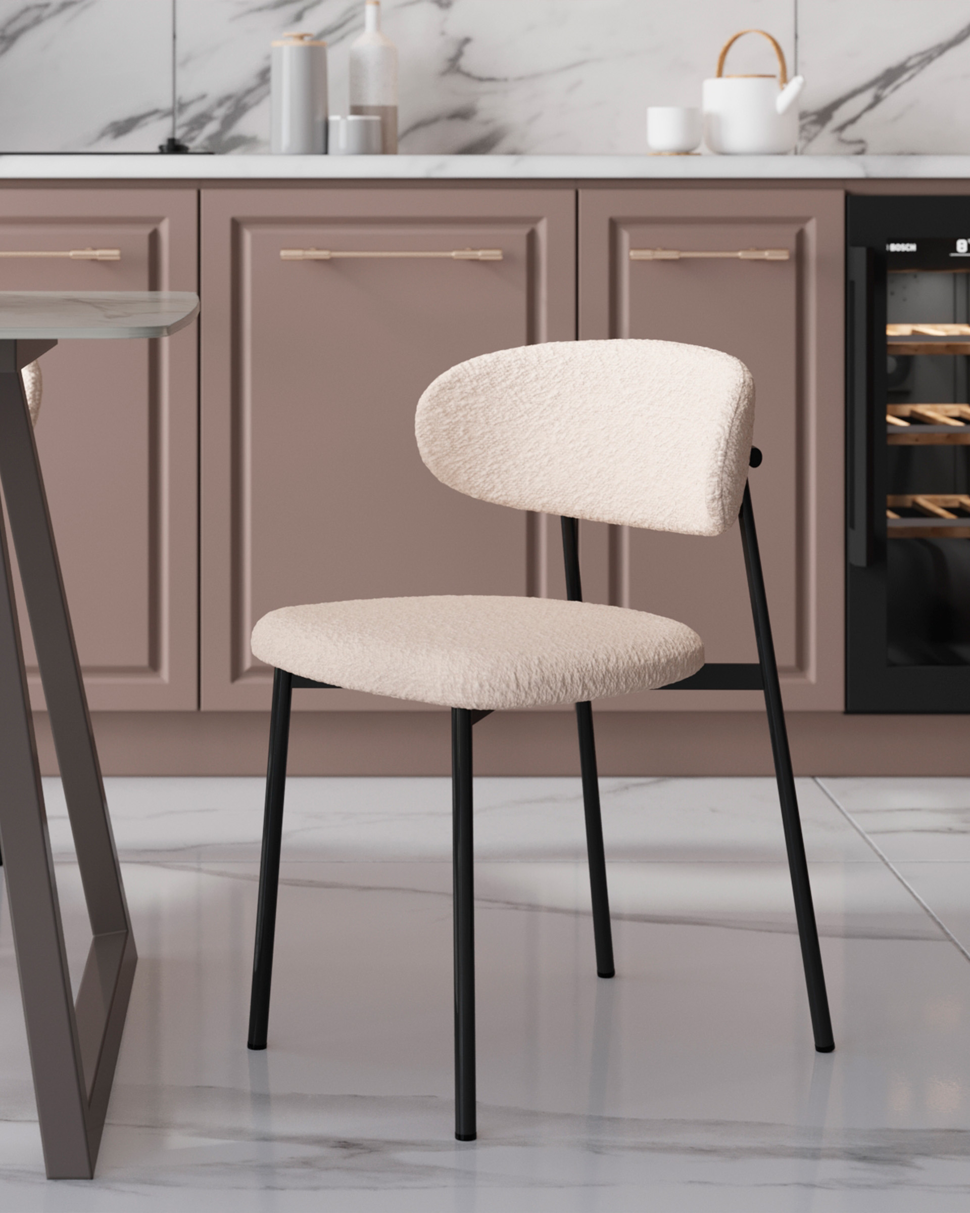 Стул Sevyn букле молочный