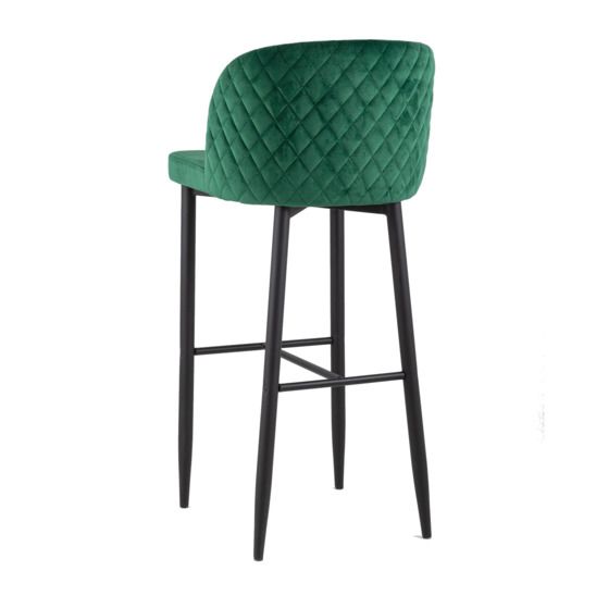 Стул барный Оскар, вельвет изумрудный