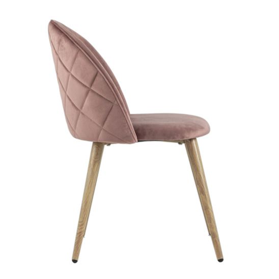 Стул Лион, велюр с ромбами розовый