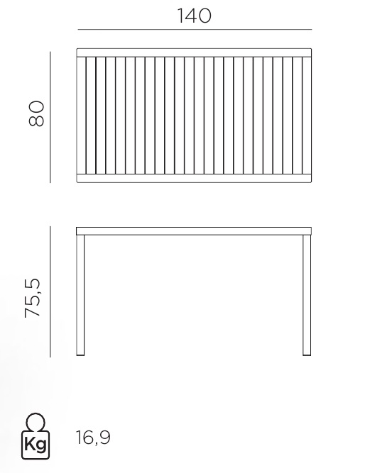 Стол пластиковый обеденный Cube 140x80 белый