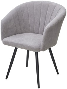 Стул РУНА (RUNA), 360 град. поворот. цвет B22 Серый, велюр / черный каркас