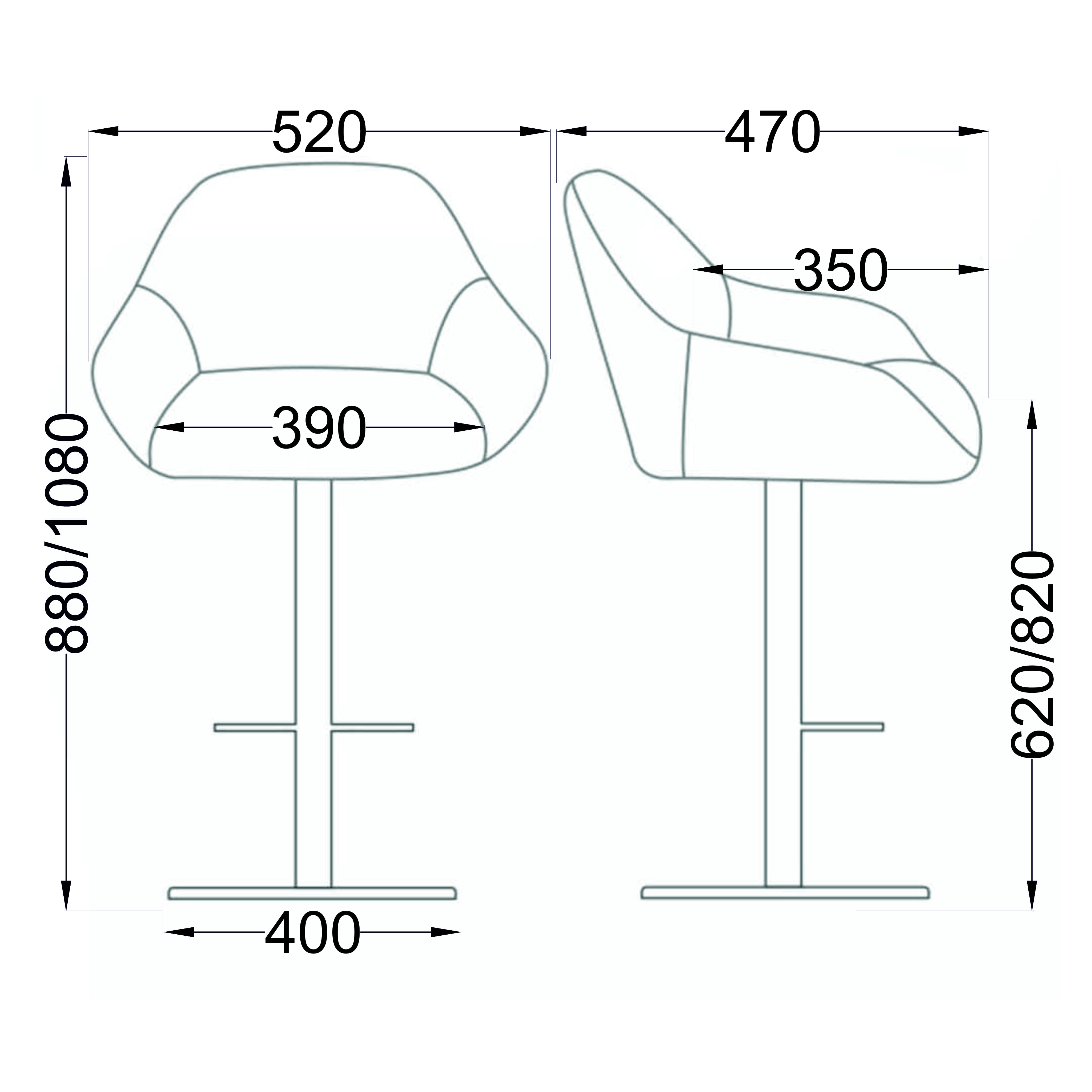 Стул барный Lisbon, темно-серый, велюр