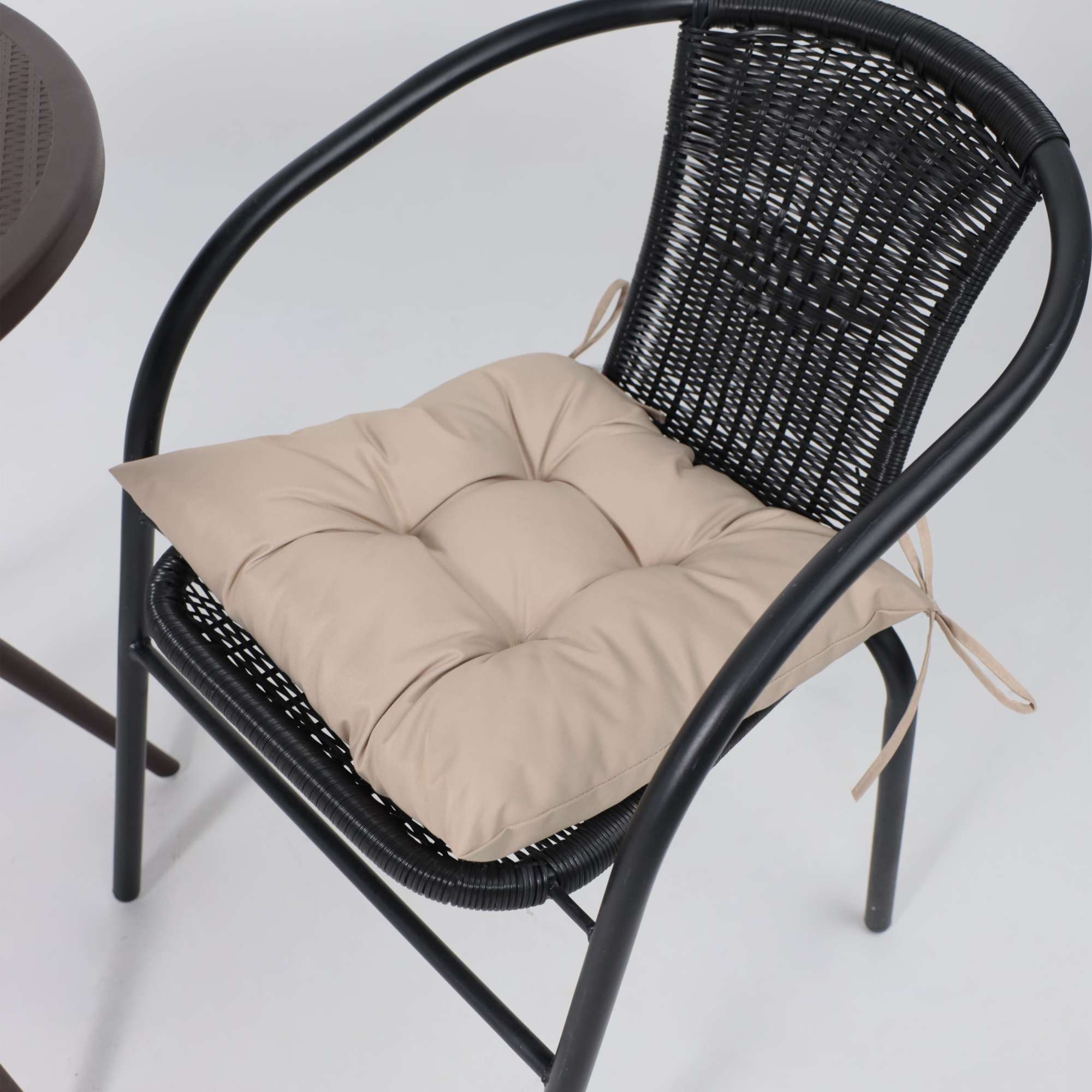 Кресло садовое VERONA, PP, ротанг -черный/сталь-черная