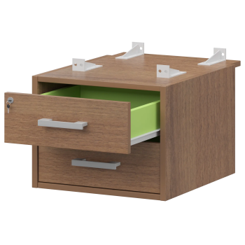 Тумба подвесная для столов на м/каркасе гл.730 мм Арго-М АМТ2-02Ц.73 Орех гварнери/Белый