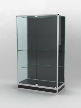 Витрина "ПРОФИЛЬ ПОДИУМ" №2-500-1 (задняя стенка - ДВП), Черный