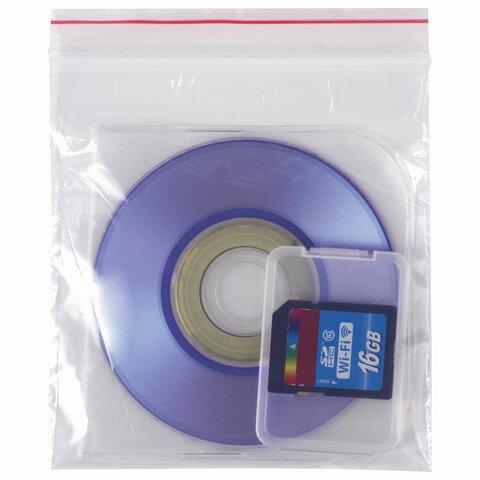 Пакеты с замком "зиплок" (гриппер), комплект 100 шт., 100х100 мм, ПВД, толщина 35 микрон, BRAUBERG, 606210