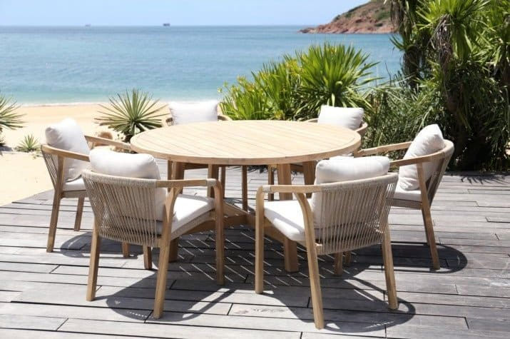 Стол деревянный обеденный Rimini Ø150 натуральный