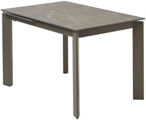 Стол КОРНЕР (CORNER) 120 цвет ЛАТТЕ МАТОВЫЙ (MATT LATTE STONE SOLID CERAMIC) / ТАУПЕ, ®DISAUR