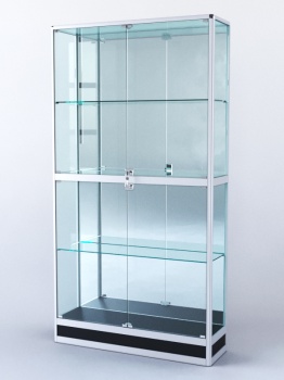 Витрина "ПРЯМОУГОЛЬНАЯ" №4-300-3 (задняя стенка - зеркало), Черный