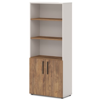 Шкаф для документов высокий широкий T-642 Лавана - Lavana цвет Таксония медовая и Бежевый песок