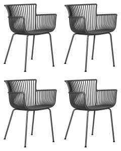 Набор 4 шт Стул обеденный DOBRIN ROSS, темно-серый (GR-04) без подушки