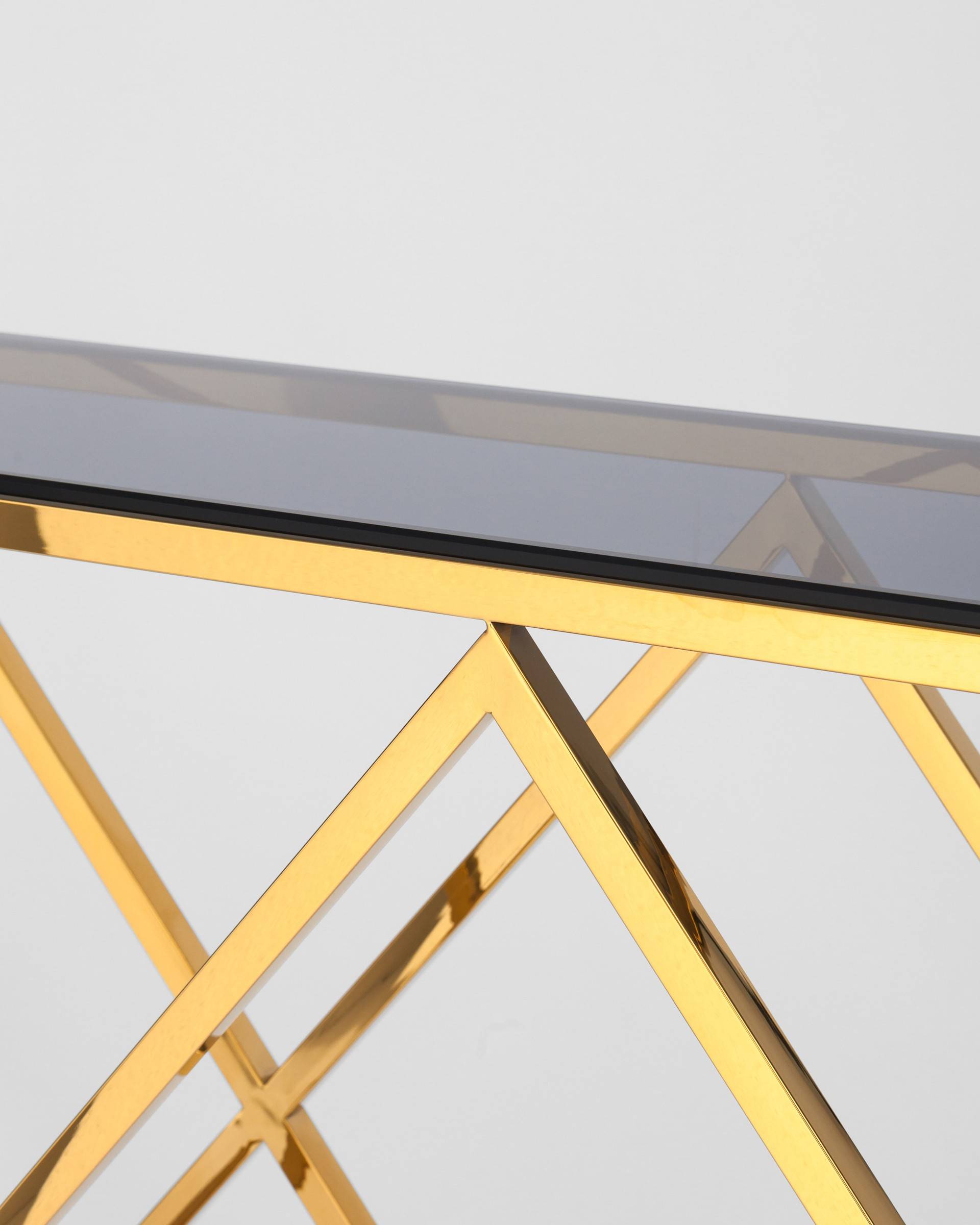 Консоль ИНСИГНИЯ 115*30 золото стекло smoke