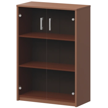 Стеллаж средний с тонированным стеклом Арго А-304/А-стл304тон Терракота