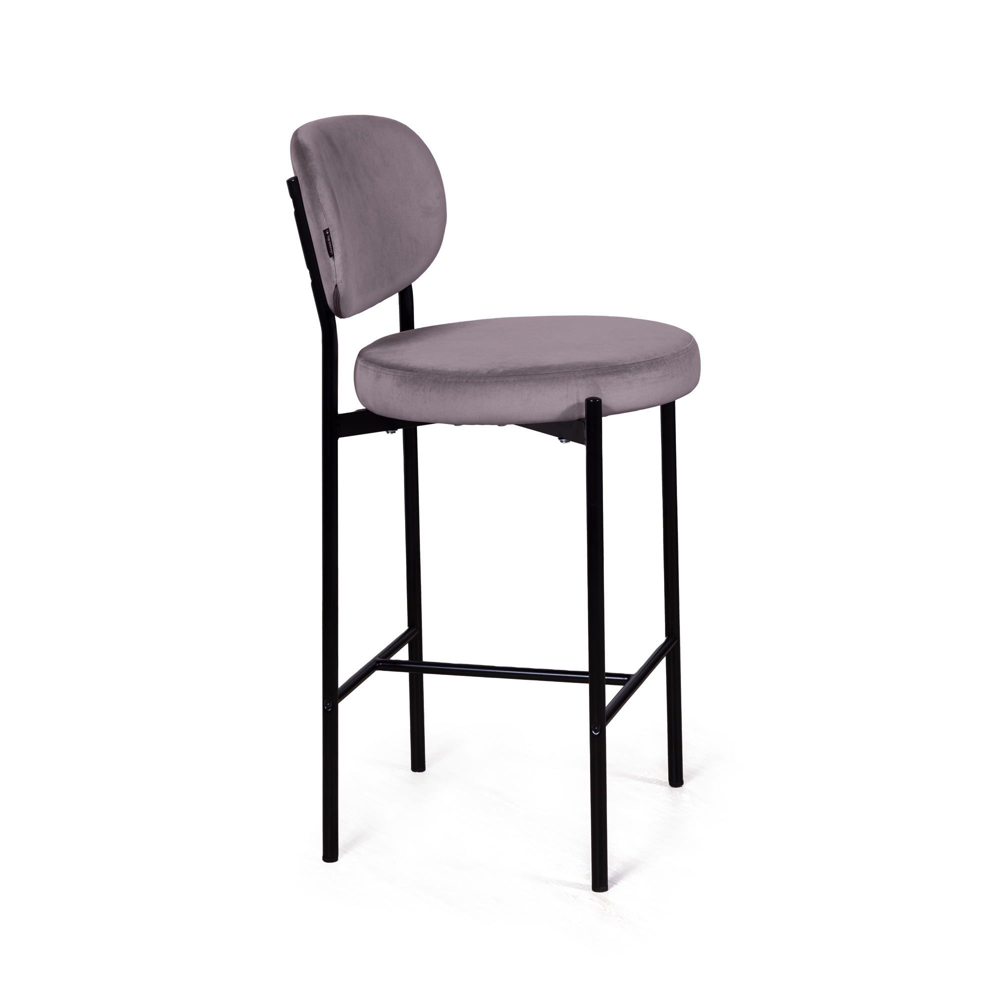 Стул полубарный Мейсон, бархат серый 27