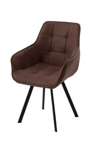 Стул СОЛИС 360 град. поворот.  Федерика Шоколад, иск.замша / черный каркас,