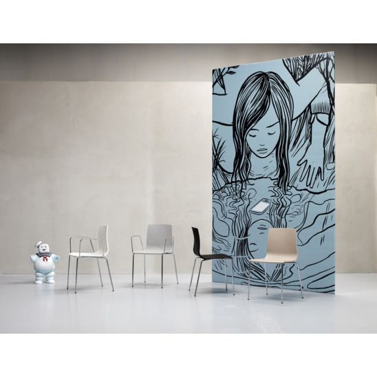 Кресло пластиковое Alice, хром, светло-серый