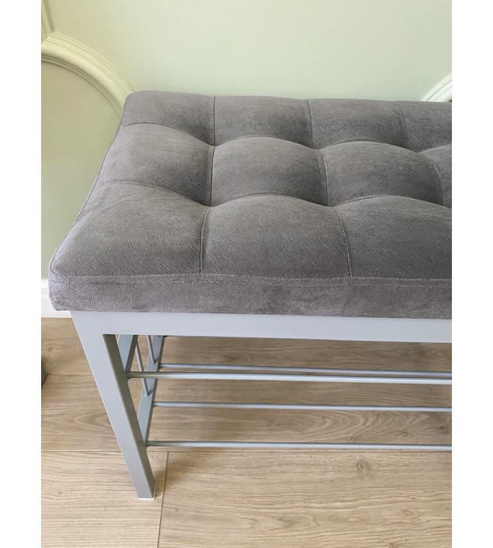 Банкетка Сканди-60-2-х полочная (серый/серый)