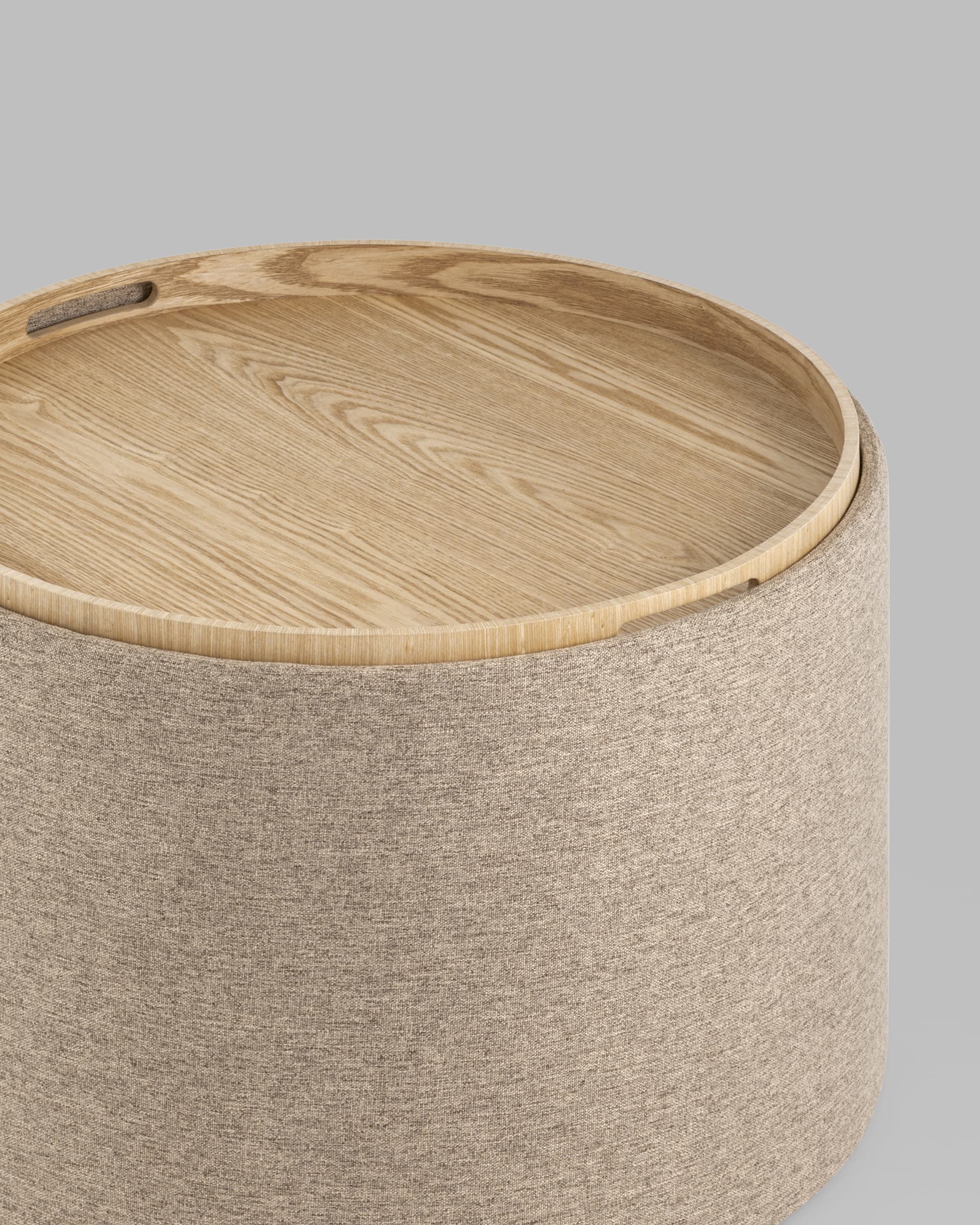 Пуф-столик с ящиком Хюгге L рогожка бежевый