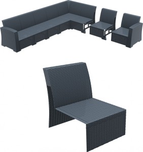 Модуль дополнительный для дивана Monaco Lounge Extension Part антрацит