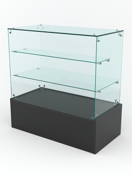 Торговый стеклянный прилавок "ИСТРА" №2 (без дверок), Черный