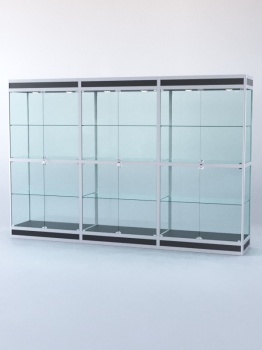 Витрина "ПРЯМОУГОЛЬНАЯ" №3-3м-500-2 (задняя стенка - стекло), Черный