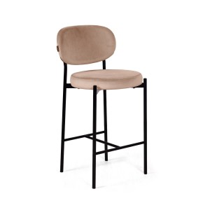 Стул полубарный Мейсон, бархат бежевый 5