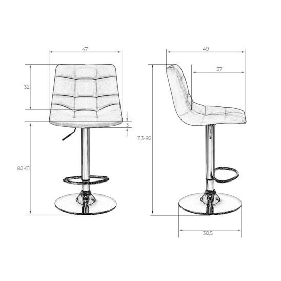 Барный стул Гардур, велюр бежевый