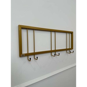 Вешалка настенная металлическая с крючками -73 (золото)