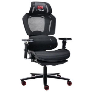 Кресло ATRONE (АТРОН) "Optimus ER-707", адаптивный механизм со слайдером, сетка, черный/красный, 532968