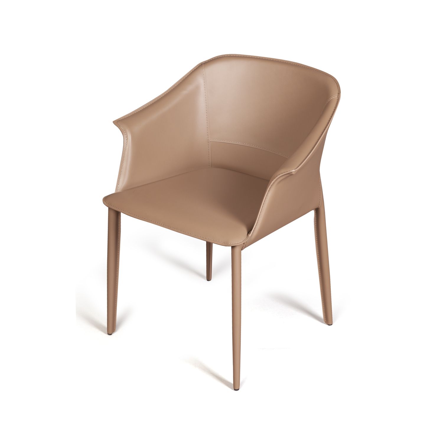 Стул  с подлокотниками Джио, кожа хаки-тауп