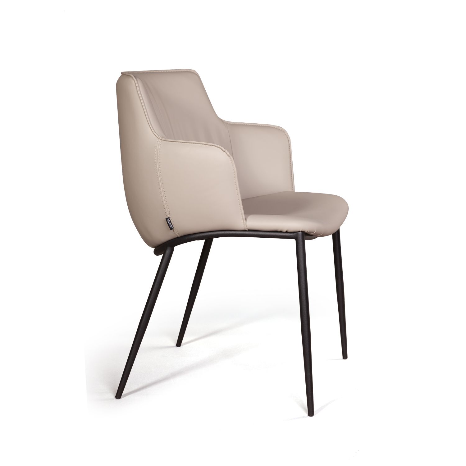 Стул с подлокотниками София, иск.кожа soft-touch, серый