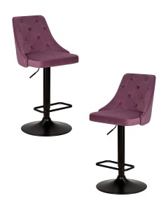 Набор 2 шт Стул барный DOBRIN JOSEPH BLACK, пудрово-сиреневый велюр (MJ9-52)