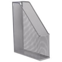 Лоток вертикальный для бумаг BRAUBERG "Germanium" (250х72х315 мм), металлический, серебряный, 231949