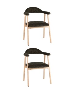 Стул обеденный Shredo темно-зеленый шенилл светлое дерево 2 шт.