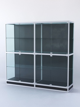 Витрина "ПРЯМОУГОЛЬНАЯ" №4-2м-500-1 (задняя стенка - ДВП), Черный