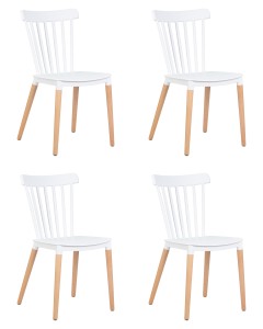 Набор 4 шт Стул обеденный DOBRIN THEO, ножки светлый бук, цвет белый (W-02)