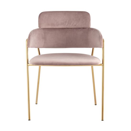 Стул Полин, велюр розовый