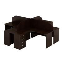 Стол Дурбан для четырёх сотрудников, венге