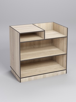 Прилавок под кассу "ТОРГОВЫЙ" №3, Дуб Сонома, кромка Дуб Венге