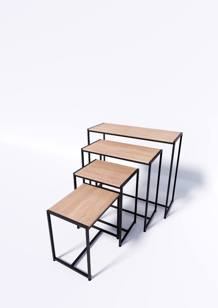 Стол TEVOLO демонстрационный черный-дуб сонома В75Ш120Г45